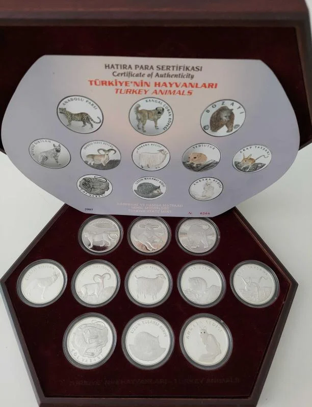 2005 Türkiye'nin Hayvanları Gümüş Para Seti ürün fotoğrafı