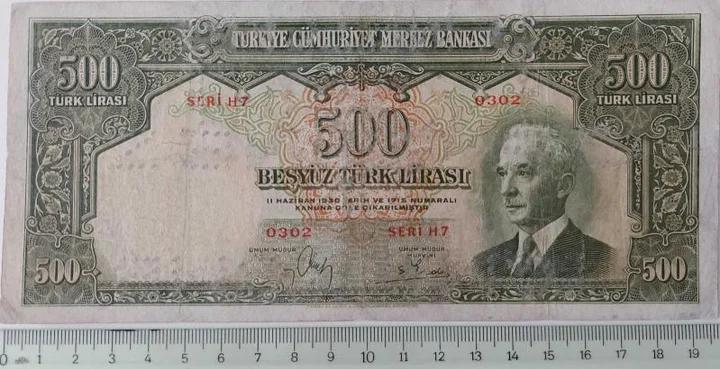 2. Emisyon 2. Tertip İnönü 500 Türk Lirası ürün fotoğrafı